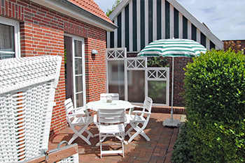 Urlaub im Ferienhaus auf der Insel Langeoog: Terrasse